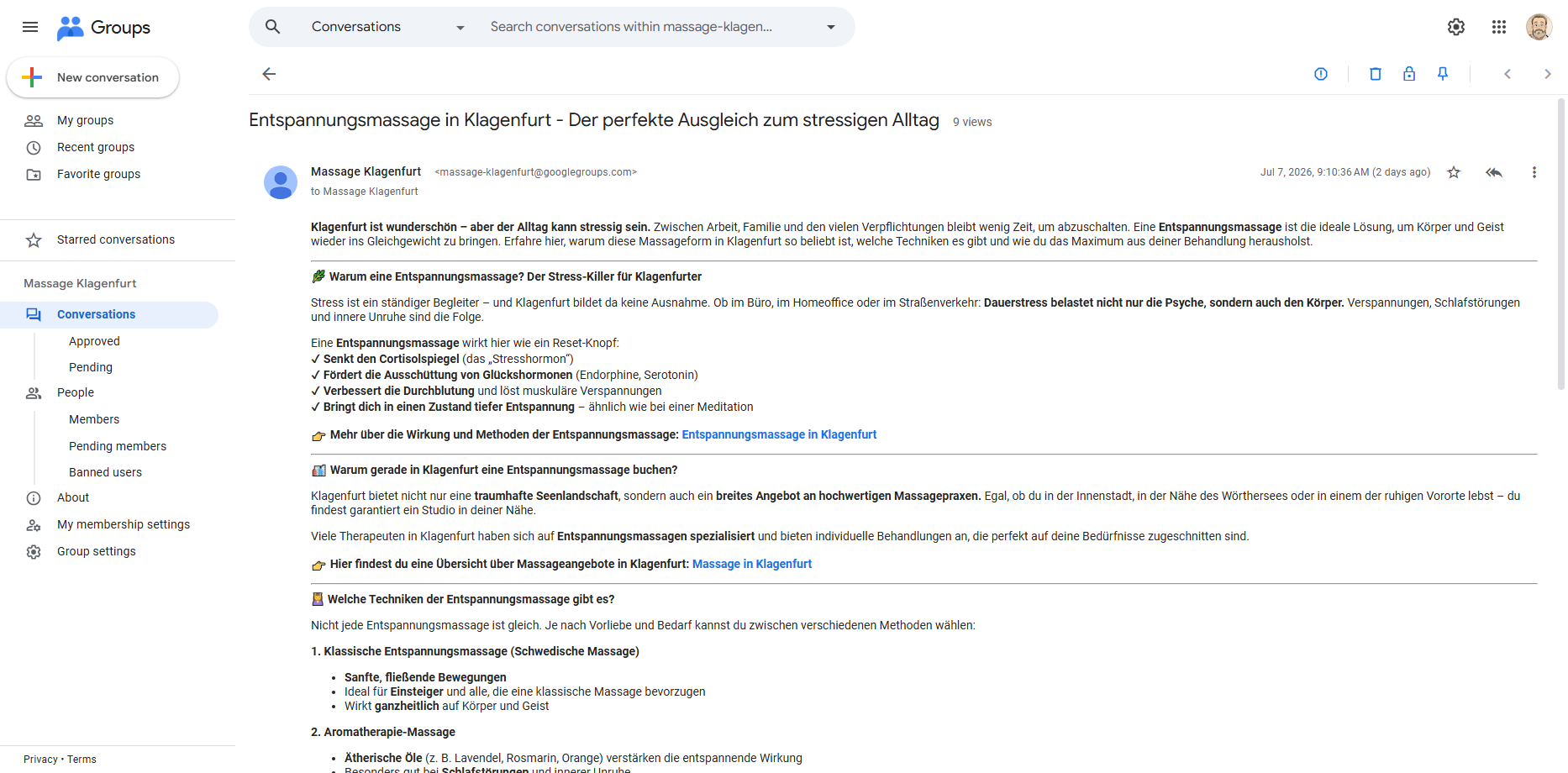 Stress ade: Entspannungsmassage in Klagenfurt
